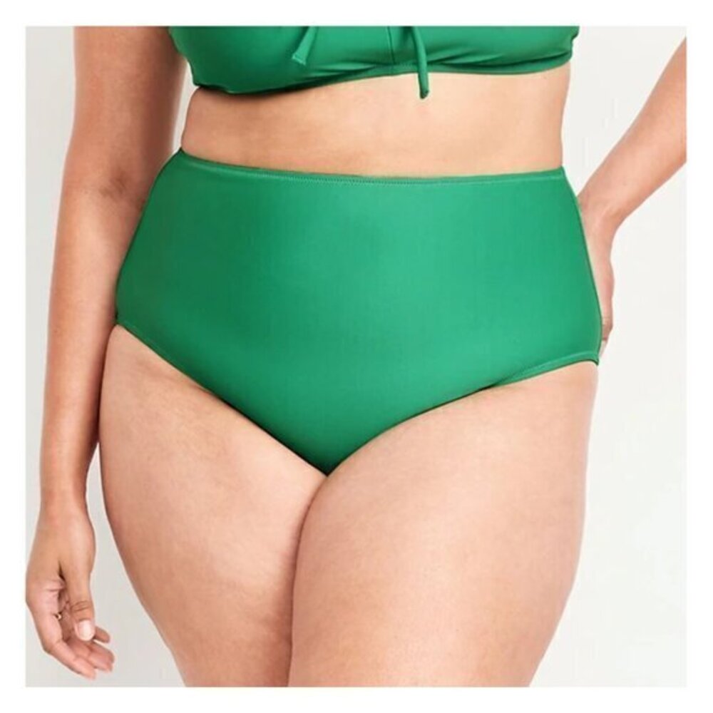 Old Navy High-Waisted Bikini Swim Bottoms in Green Mangrove Size 3X NWT
